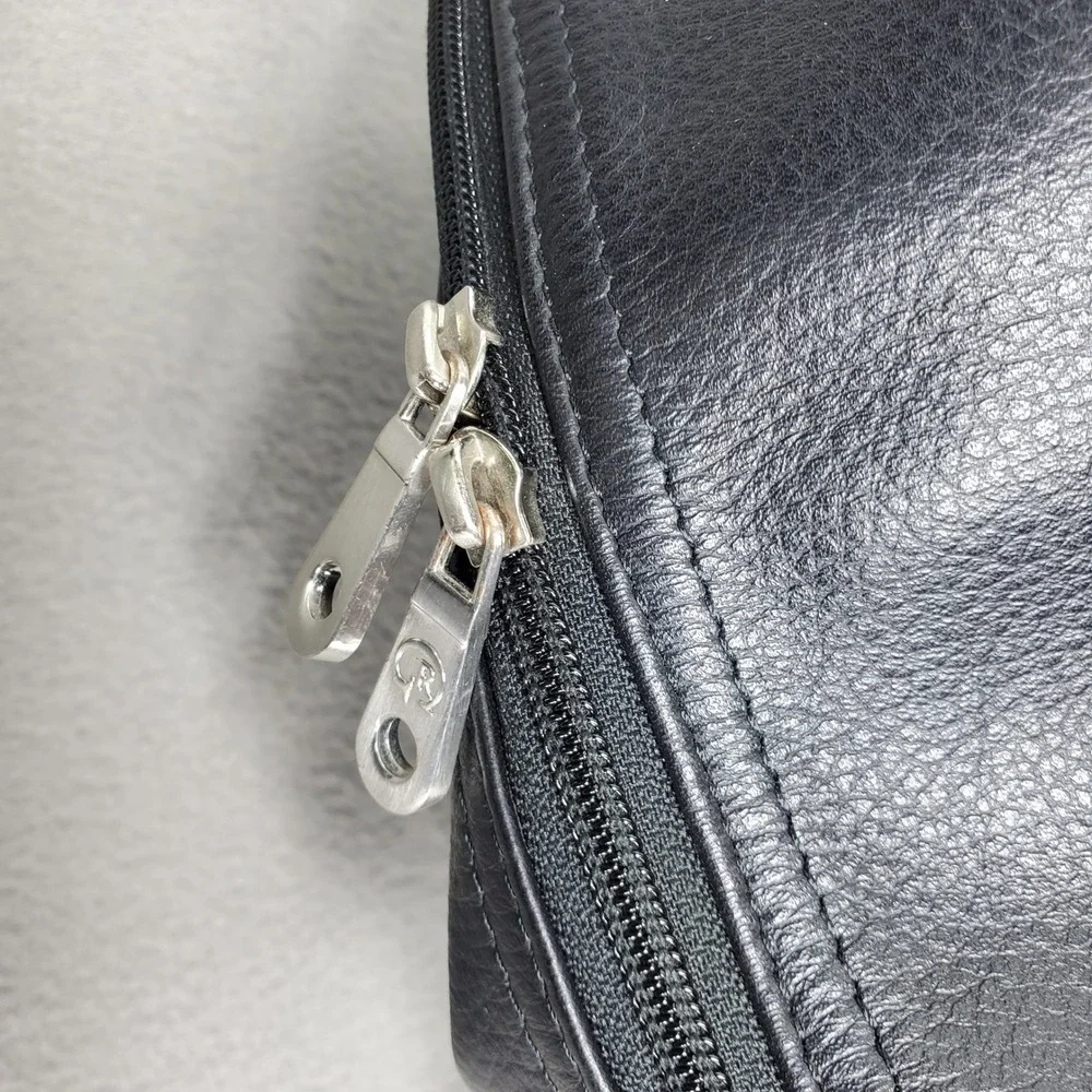 Robert Graham Duffel Bag Black Leather Pebbled Weekender Travel Luggage Bag